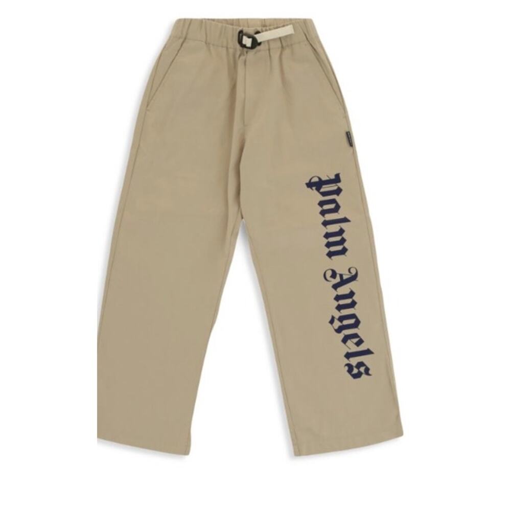 RETAIL $345 Palm Angels Kids Logo Khaki Pants*BRAND-NEW with tags*SZ 12